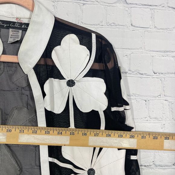 Unique Leather Studio Cover Up Jacket Leather Sheer Medium Fairy Wedding Coat - Picture 7 of 9